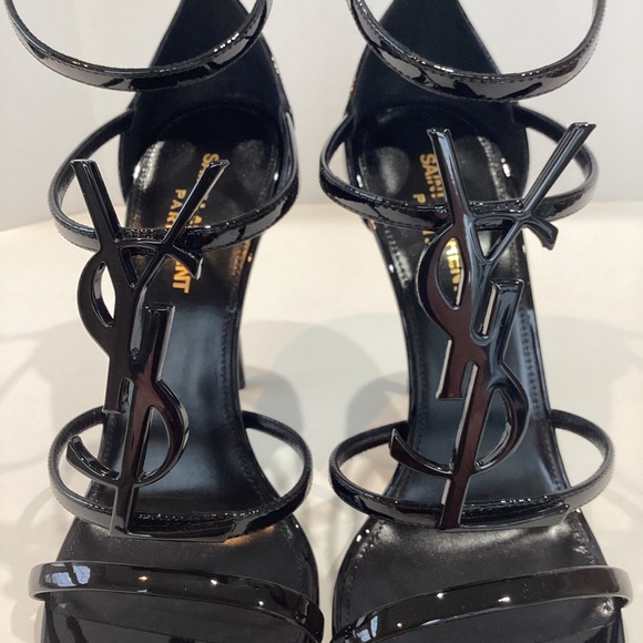 SAINT LAURENT CASSANDRA LEATHER SANDALS - Picture 6 of 9